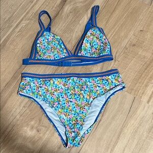 Floral Blue Kids One Piece